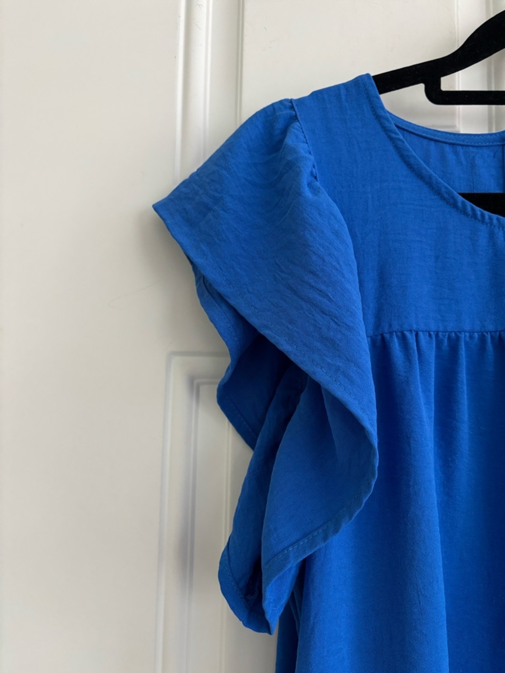 Newbury Kustom Royal Blue Tiered Ruffle Dress, Size Small - Picture 5 of 12